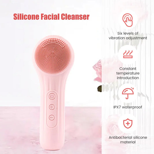 Sonic Silicone Facial Cleansing Brush – Deep Clean & Soothing Massage