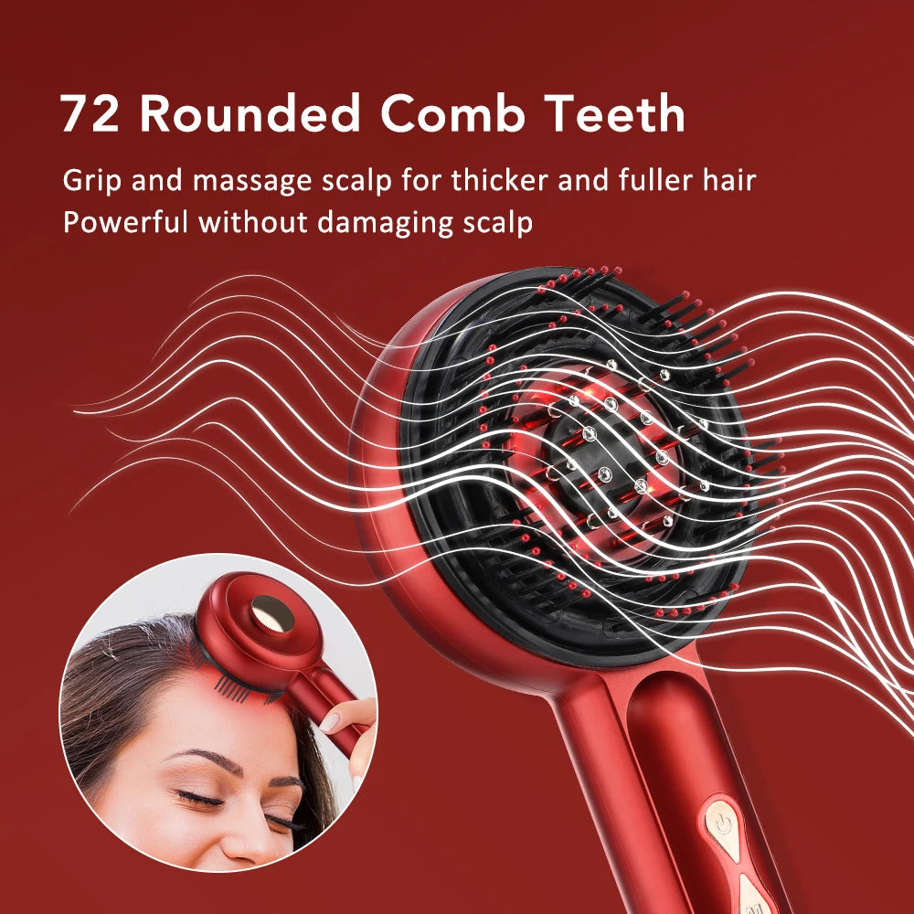 Electric Head Massager Hair Growth Comb Scalp Relax Massager LED Light Therapy Oil Applicator Anti-Hair Loss Hair Care Hairbrush