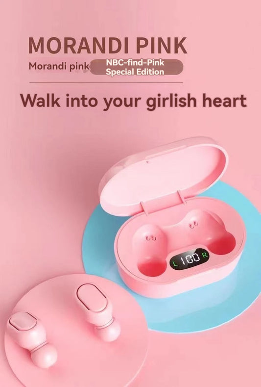 2024 Wireless Bluetooth Earphones Pink TWS Headset Noise Cancelling Earphones With Microphone Headphones For iPhone Xiaomi