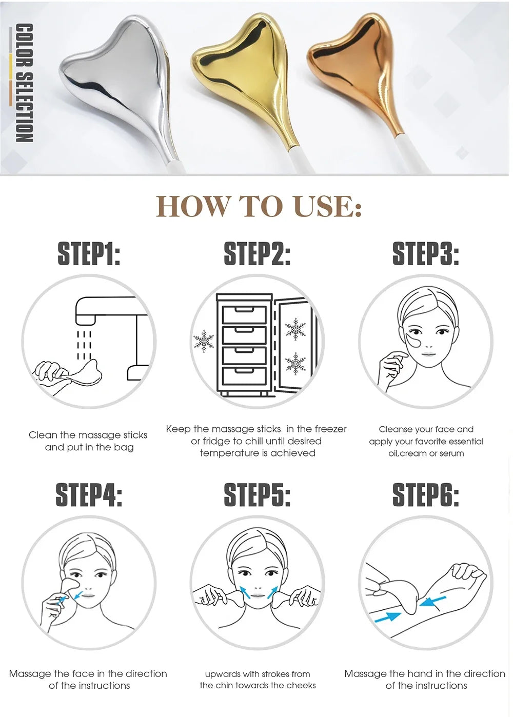 Cooling Spa Ice Globes Roller Stainless Steel Gua Sha Cryo Sticks Face and Eyes Massager Facial Skin Care Tools Gifts for Women