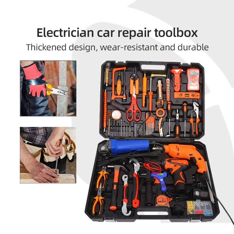 ZTEN Hardware Tool Box Automotive Tools Kit Set Screwdriver Saw Pliers Batch head Sleeve Wrench Socket Set Complete Kit Toolbox