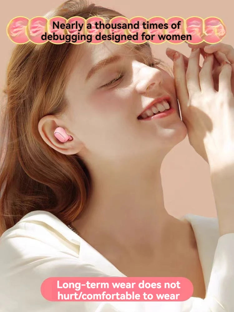 2024 Wireless Bluetooth Earphones Pink TWS Headset Noise Cancelling Earphones With Microphone Headphones For iPhone Xiaomi