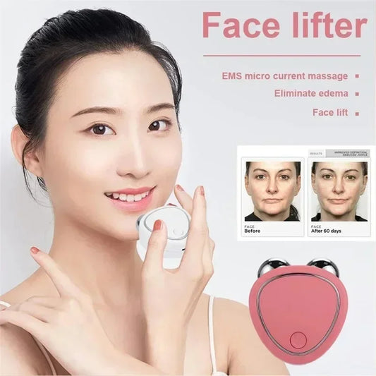 EMS Facial Massager Microcurrent Face Lifting Machine Roller Charging Facial Skin Rejuvenation Beauty Tightening Anti Wrinkle