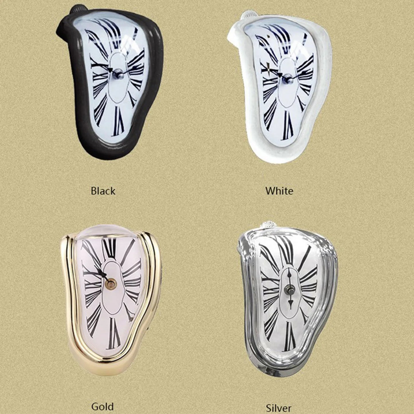 Creative Surreal Melting Distorted Wall Clocks Surrealist Salvador Dali Style Wall Home Garden Mute Clock Desktop Decororation