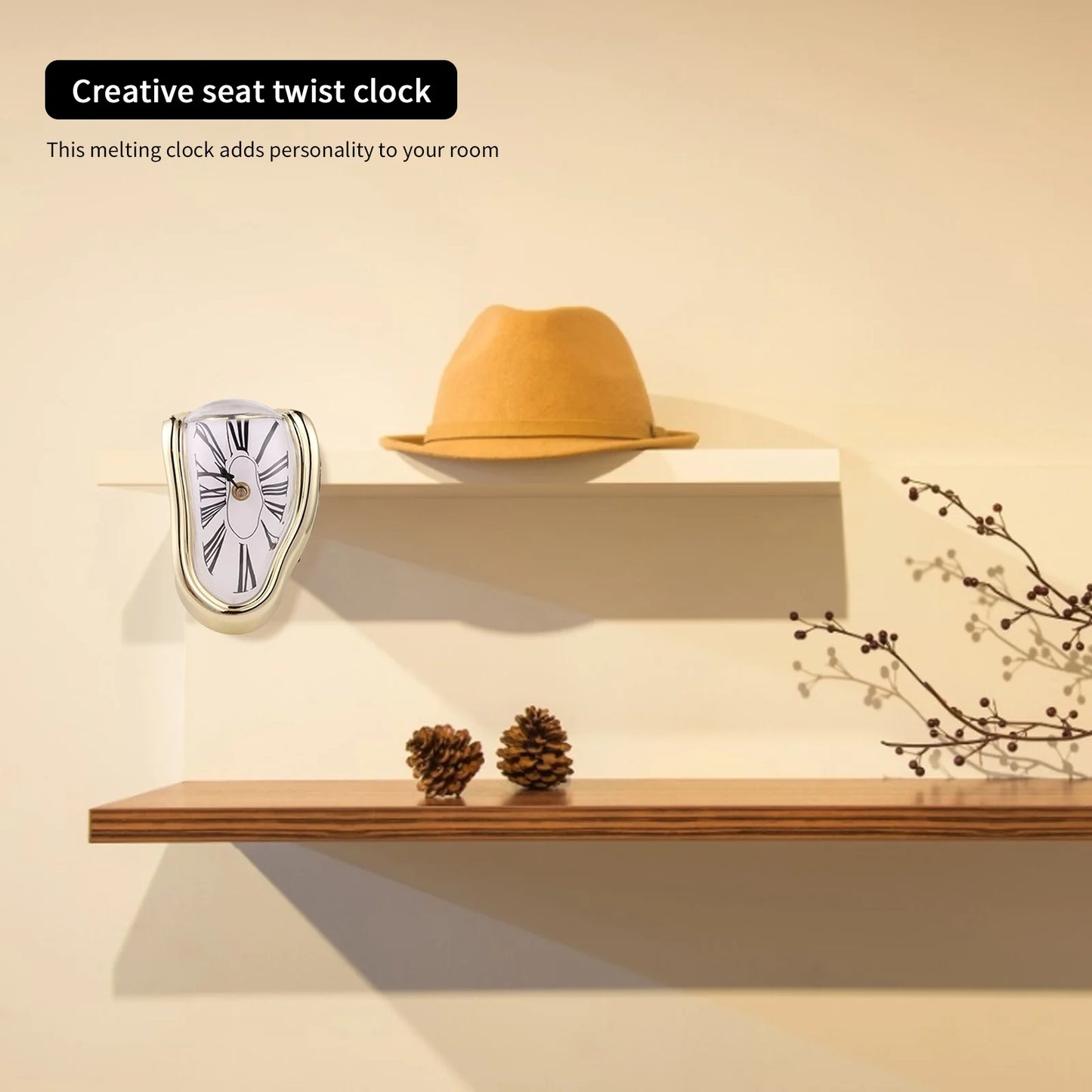 Creative Surreal Melting Distorted Wall Clocks Surrealist Salvador Dali Style Wall Home Garden Mute Clock Desktop Decororation