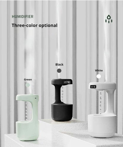 Anti Gravity Humidifier with LED Clock Display,Floating Water Droplet Humidifier - for Home Deco