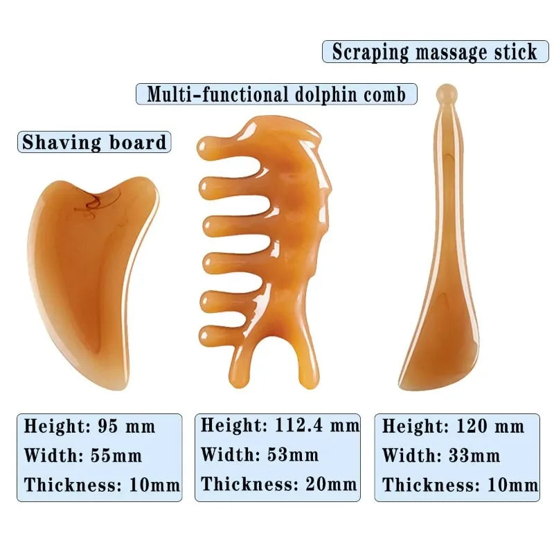 Skin Scraping Resin Guasha Massage Board Face Eye SPA Massager Plate For Neck Back Body Legs Hands Promote Blood Circulation
