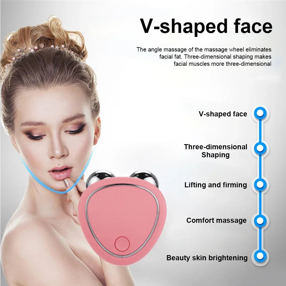 EMS Facial Massager Microcurrent Face Lifting Machine Roller Charging Facial Skin Rejuvenation Beauty Tightening Anti Wrinkle