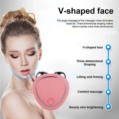 EMS Facial Massager Microcurrent Face Lifting Machine Roller Charging Facial Skin Rejuvenation Beauty Tightening Anti Wrinkle
