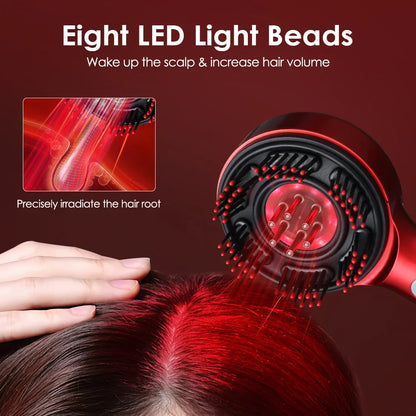 Electric Head Massager Hair Growth Comb Scalp Relax Massager LED Light Therapy Oil Applicator Anti-Hair Loss Hair Care Hairbrush