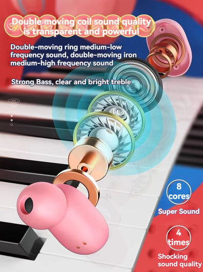 2024  Wireless Bluetooth Earphones Pink TWS Headset Noise Cancelling Earphones With Microphone Headphones For iPhone Xiaomi