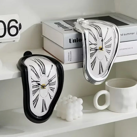 Creative Surreal Melting Distorted Wall Clocks Surrealist Salvador Dali Style Wall Home Garden Mute Clock Desktop Decororation