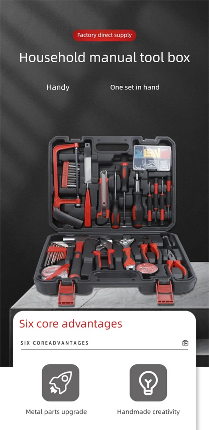 ZTEN Hardware Tool Box Automotive Tools Kit Set Screwdriver Saw Pliers Batch head Sleeve Wrench Socket Set Complete Kit Toolbox