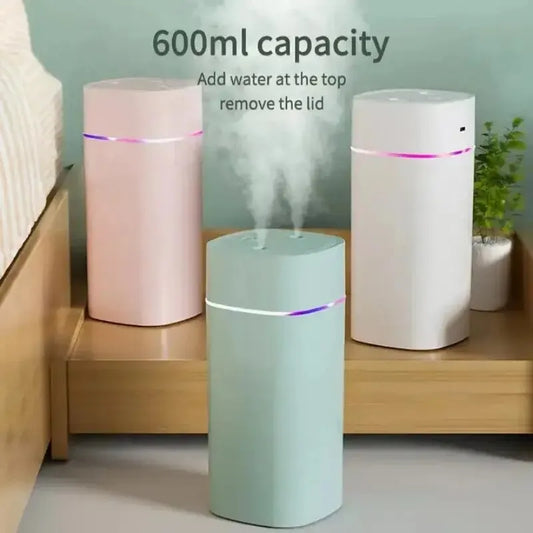 Dual Spray Humidifier 600ML Minimalist High Fog Atomizer Silent Car Mounted