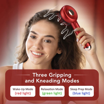 Electric Head Massager Hair Growth Comb Scalp Relax Massager LED Light Therapy Oil Applicator Anti-Hair Loss Hair Care Hairbrush