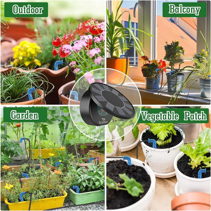 Solar Automatic Drip Irrigation System Kit for Garden Outdoor/Indoor DIY Gardening Water, Plant Watering System with Anti-Siphon