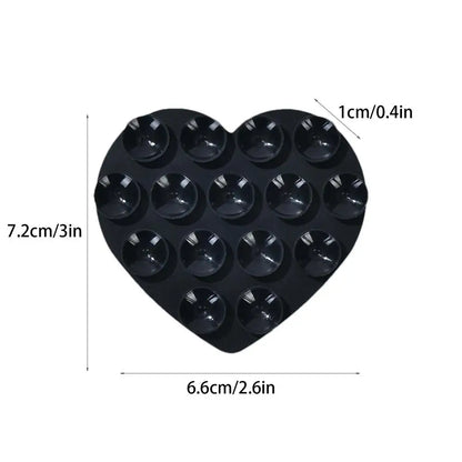 Heart Suction Cup Phone Mount Sticky Mobile Phone Stand Strong Grip Holder Silicone Double-Sided Phone Case for Selfies