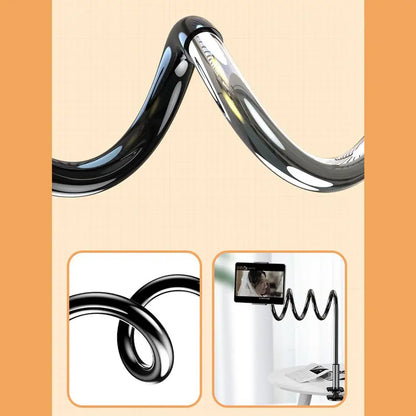 Phone Holder Desk Clamp 360-degree Rotate Cell Phone Bedside Clip Fits Tablets Below 10.5 Inches Flexible Arm Streaming Bracket