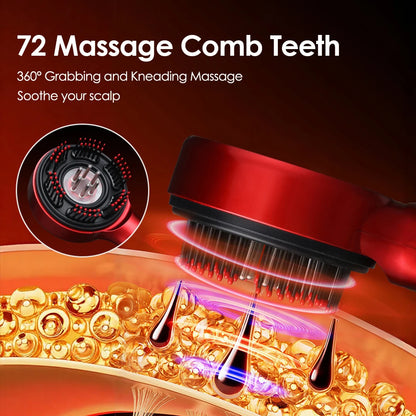 Electric Head Massager Hair Growth Comb Scalp Relax Massager LED Light Therapy Oil Applicator Anti-Hair Loss Hair Care Hairbrush