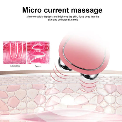 EMS Facial Massager Microcurrent Face Lifting Machine Roller Charging Facial Skin Rejuvenation Beauty Tightening Anti Wrinkle