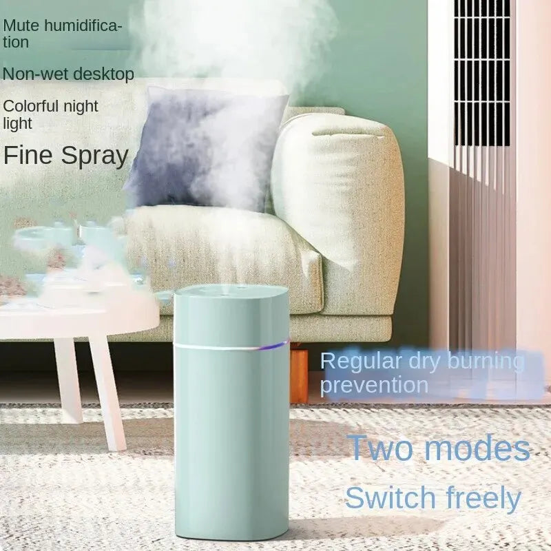 Dual Spray Humidifier 600ML Minimalist High Fog Atomizer Silent Car Mounted