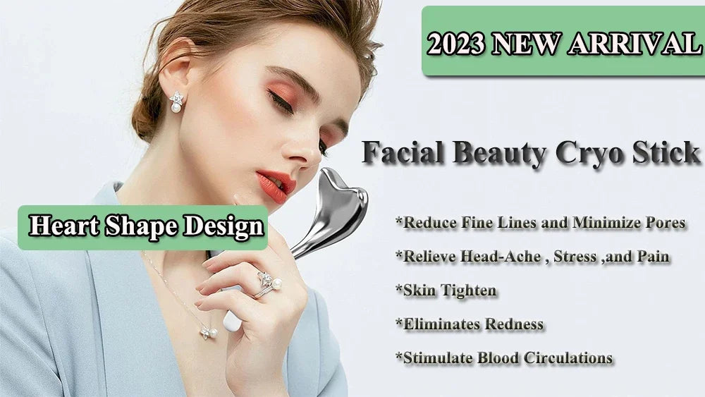 Cooling Spa Ice Globes Roller Stainless Steel Gua Sha Cryo Sticks Face and Eyes Massager Facial Skin Care Tools Gifts for Women