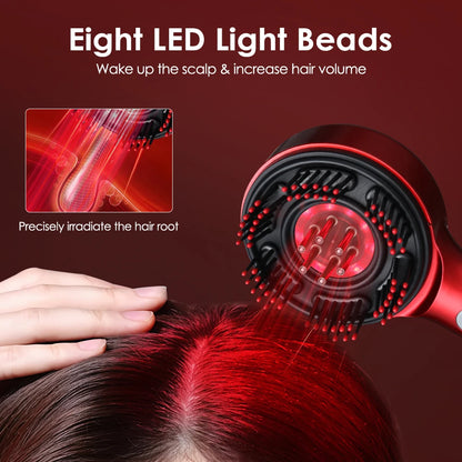 Electric Head Massager Hair Growth Comb Scalp Relax Massager LED Light Therapy Oil Applicator Anti-Hair Loss Hair Care Hairbrush