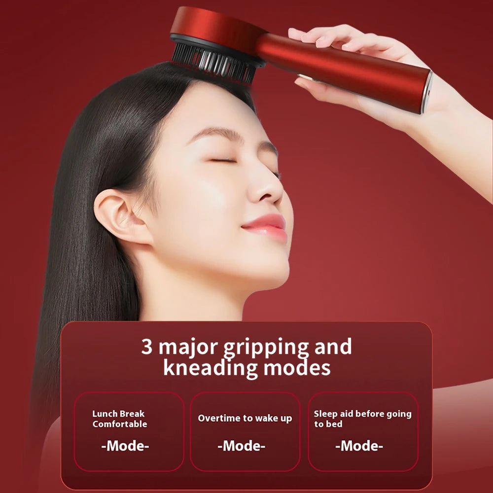 Electric Head Massager Hair Growth Comb Scalp Relax Massager LED Light Therapy Oil Applicator Anti-Hair Loss Hair Care Hairbrush