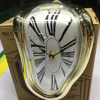 Creative Surreal Melting Distorted Wall Clocks Surrealist Salvador Dali Style Wall Home Garden Mute Clock Desktop Decororation
