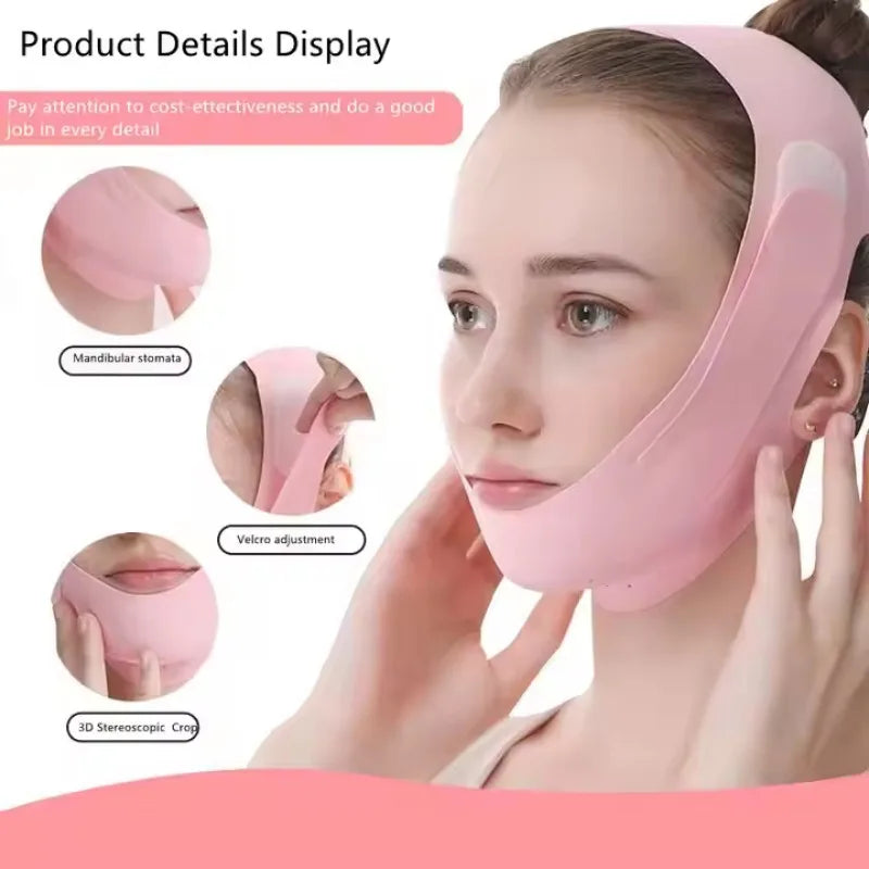 Adjustable Unscented V-Line Face Lift Chin Strap, Firming Belt for Jawline Definition Beauty Enhancing Bandage