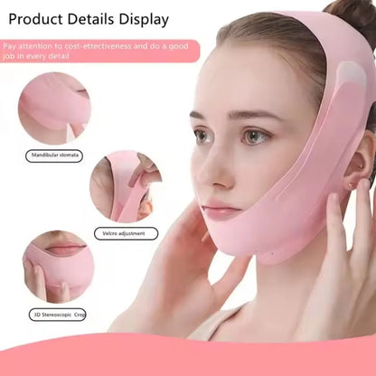 Adjustable Unscented V-Line Face Lift Chin Strap, Firming Belt for Jawline Definition Beauty Enhancing Bandage