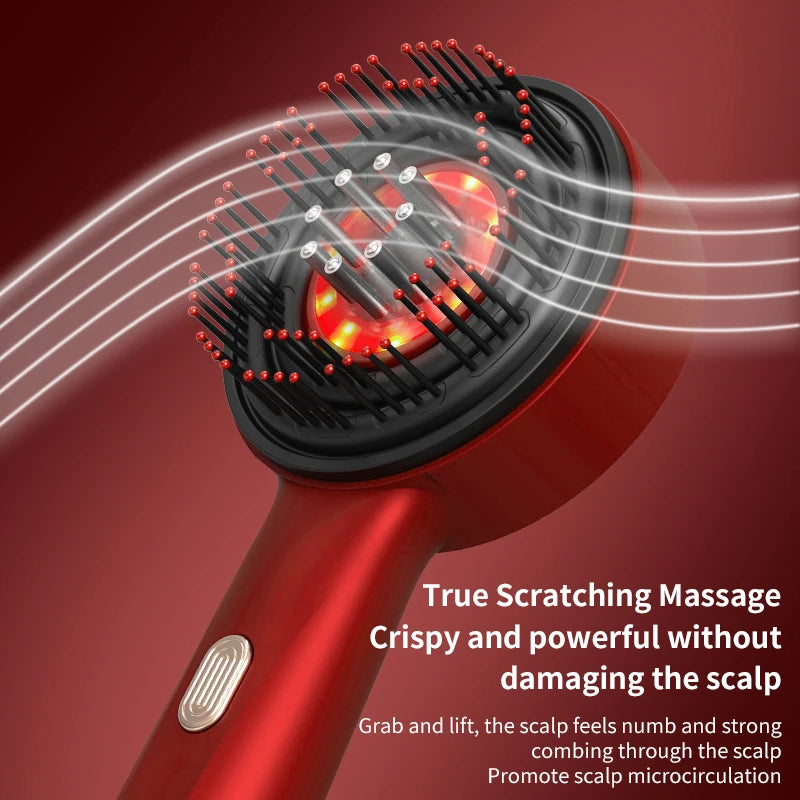 Electric Head Massager Hair Growth Comb Scalp Relax Massager LED Light Therapy Oil Applicator Anti-Hair Loss Hair Care Hairbrush