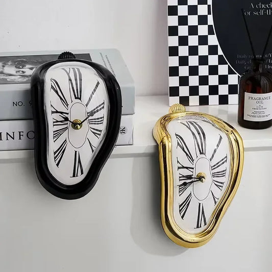 Creative Surreal Melting Distorted Wall Clocks Surrealist Salvador Dali Style Wall Home Garden Mute Clock Desktop Decororation