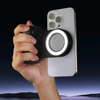 For Magsafe Bluetooth-Compatible Shutter Phone Hand Grip Camera Handle Grip Selfie Stablizer with Fill Light & Reflective Mirror