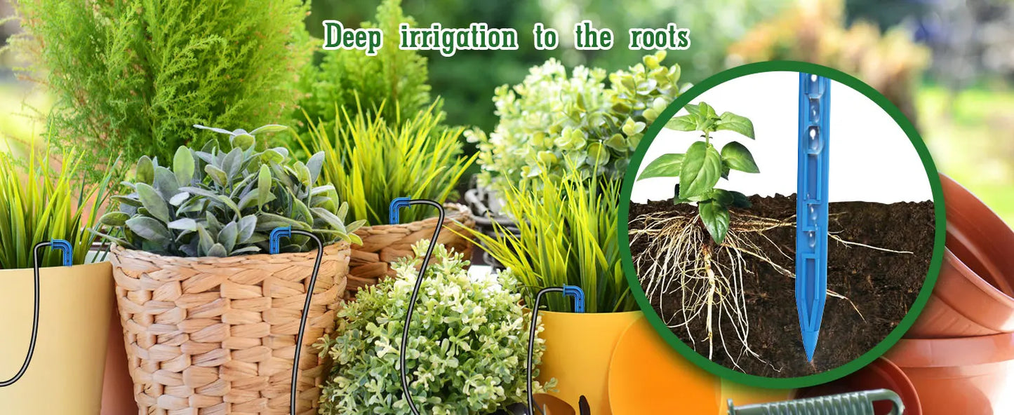 Solar Automatic Drip Irrigation System Kit for Garden Outdoor/Indoor DIY Gardening Water, Plant Watering System with Anti-Siphon
