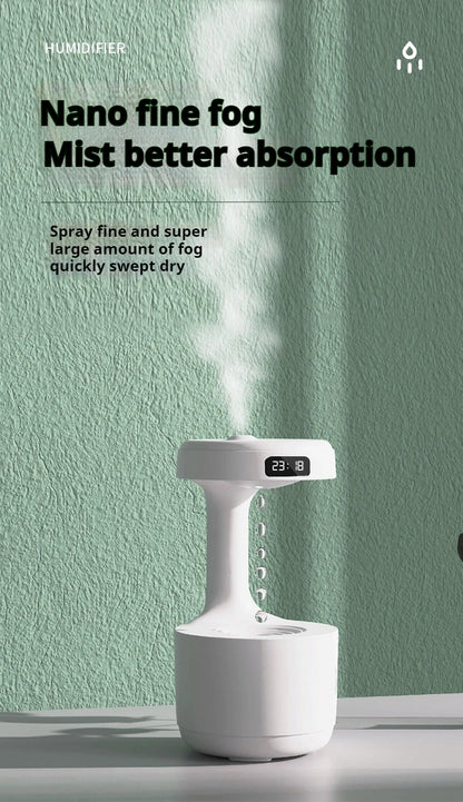 Anti Gravity Humidifier with LED Clock Display,Floating Water Droplet Humidifier - for Home Deco