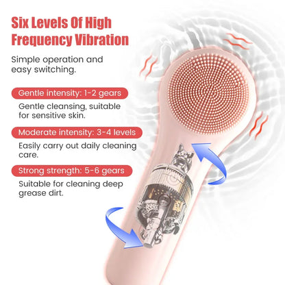 Sonic Silicone Facial Cleansing Brush – Deep Clean & Soothing Massage
