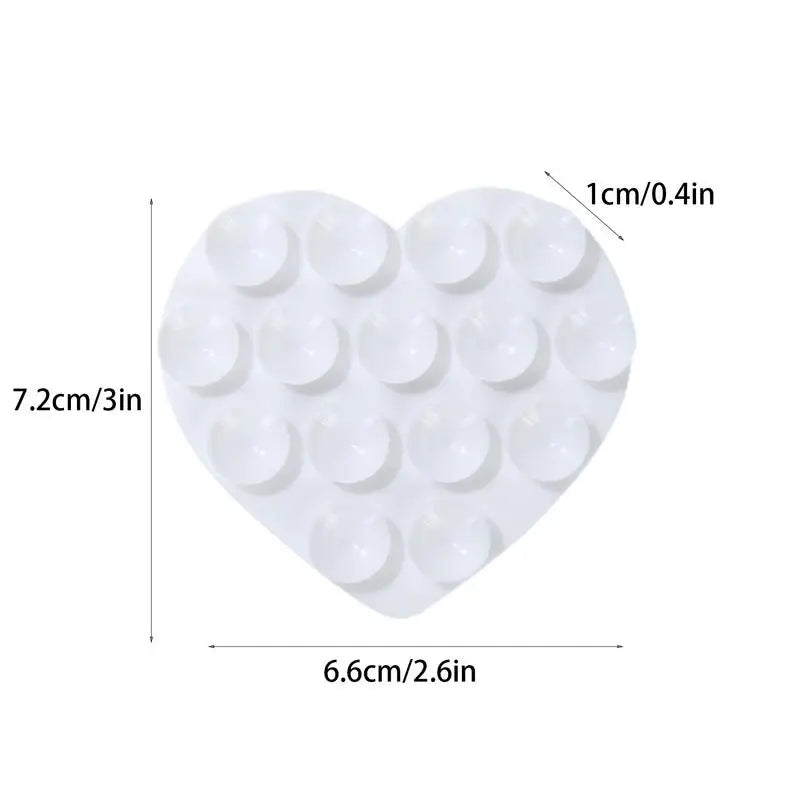 Heart Suction Cup Phone Mount Sticky Mobile Phone Stand Strong Grip Holder Silicone Double-Sided Phone Case for Selfies