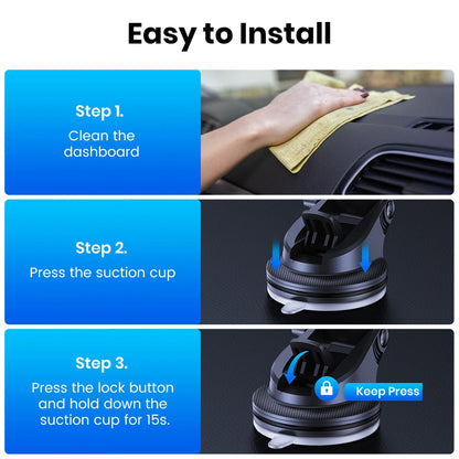 TOPK Mag-Safe Car Phone Holder Magnetic Phone Car Mount for Windshield and Dashboard Strong Suction Magnet Adjustable Long Arm