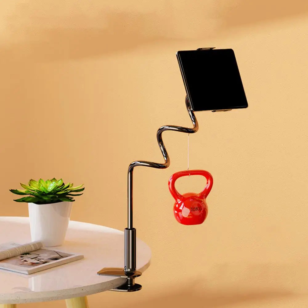 Phone Holder Desk Clamp 360-degree Rotate Cell Phone Bedside Clip Fits Tablets Below 10.5 Inches Flexible Arm Streaming Bracket