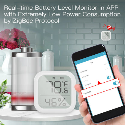 MOES Tuya Smart ZigBee Temperature and Humidity Sensor Indoor Hygrometer With Digital LCD Display Smart Life APP Remote Control