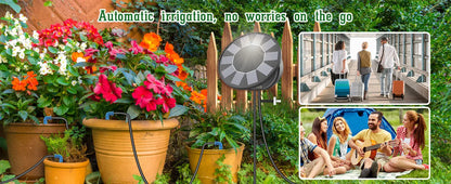 Solar Automatic Drip Irrigation System Kit for Garden Outdoor/Indoor DIY Gardening Water, Plant Watering System with Anti-Siphon