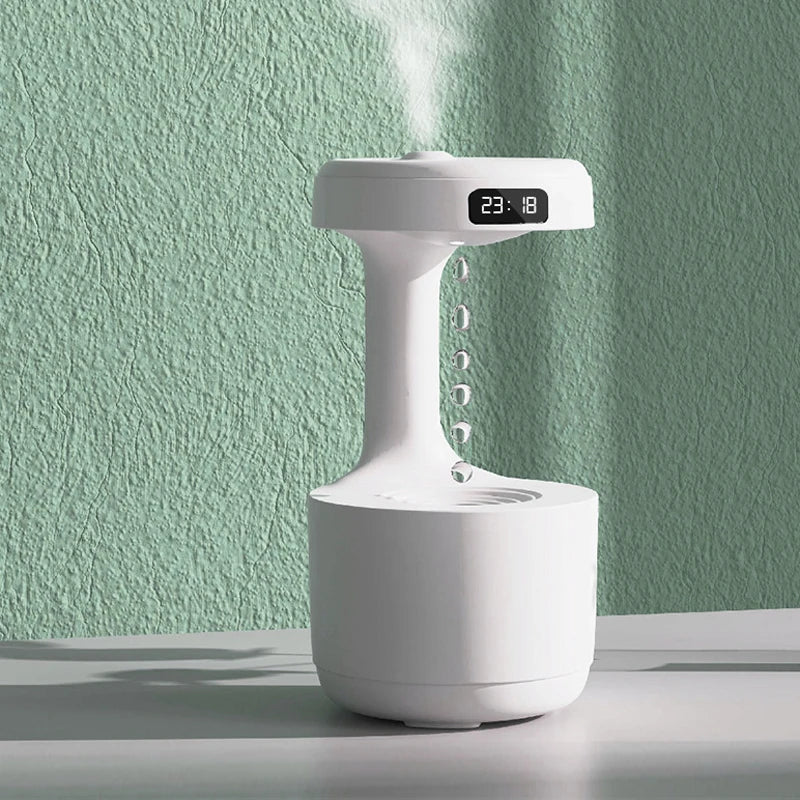 Anti Gravity Humidifier with LED Clock Display,Floating Water Droplet Humidifier - for Home Deco