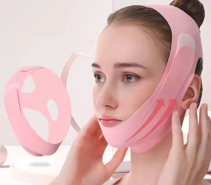 Adjustable Unscented V-Line Face Lift Chin Strap, Firming Belt for Jawline Definition Beauty Enhancing Bandage
