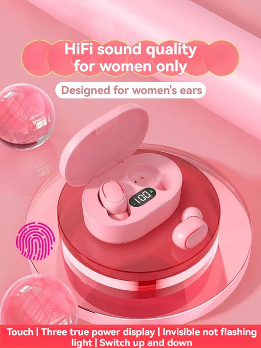 2024  Wireless Bluetooth Earphones Pink TWS Headset Noise Cancelling Earphones With Microphone Headphones For iPhone Xiaomi