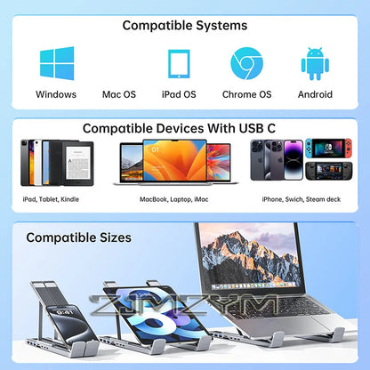 8 In 1 Laptop Stand USB C HUB Laptop Docking Station Support for MacBook Pro/Air/Dell/HP/Surface/Lenovo Soporte  Laptop Stand